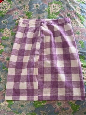Lilac plaid pencil skirt